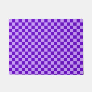 Purple Combination Chequerboard by Shirley Taylor Doormat