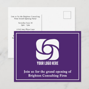 Purple Company Advertising Business Logo Postcard