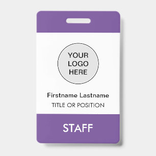 Purple Company Logo Employee Name Badge