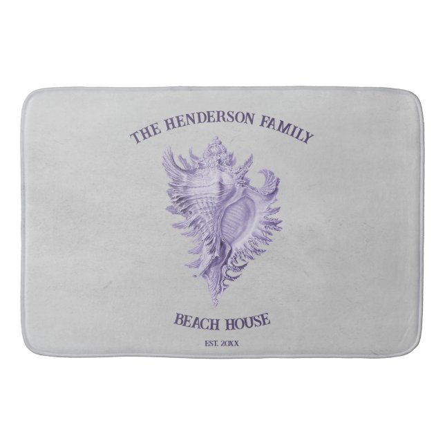 Purple Conch Shell Bath Mat (Front)