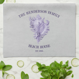 Purple Conch Shell Kitchen Towel