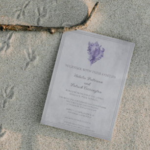 Purple Conch Shell Wedding Invitation