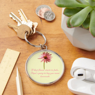 Purple Cone Flower Echinacea purpurea Keychain