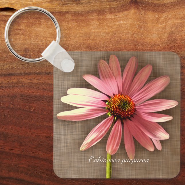 Purple Cone Flower Echinacea purpurea Keychain (Front)