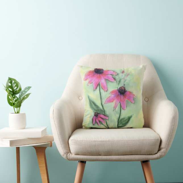 Purple Cone Flower Pillow (Chair)