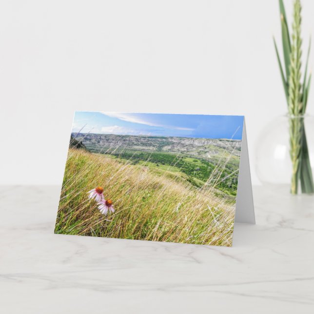 Purple Cone Flower with a View Note Card (Front)