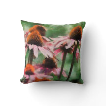 Purple Coneflower Artwork Throw Pillow