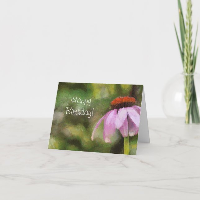 Purple Coneflower Birthday Card (Front)