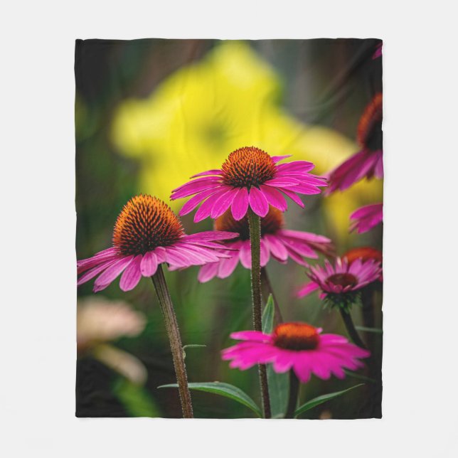 Purple Coneflower Fleece Blanket (Front)