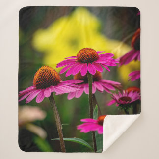 Purple Coneflower Sherpa Blanket