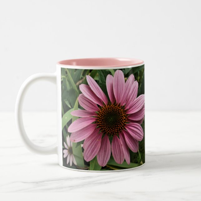 Purple Coneflower Two-Tone Coffee Mug (Left)