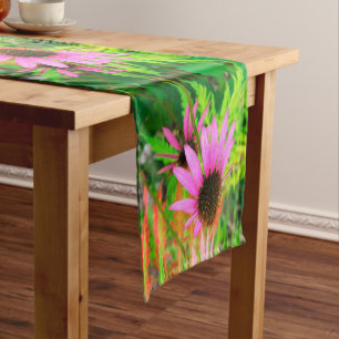 Purple Coneflower with Stunning Green Foliage Long Table Runner