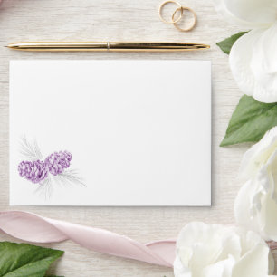 Purple cones wedding or occasion envelope