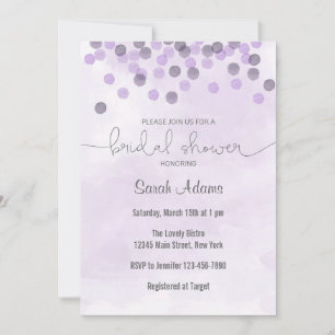 Purple Confetti Bridal Shower Invitation