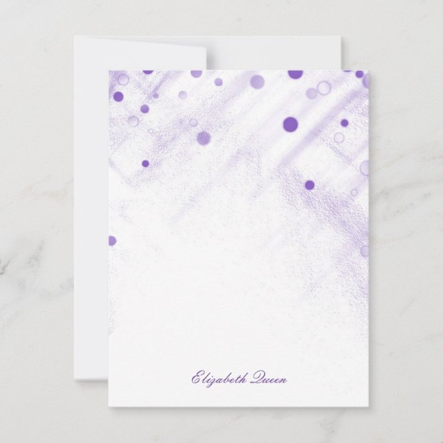 Purple Confetti Glitter Dots Invitation Stationery (Front)