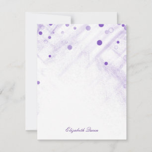 Purple Confetti Glitter Dots Invitation Stationery