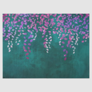 Purple Confetti on Teal Decoupage Tissue Paper