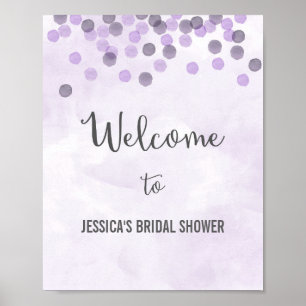 Purple Confetti Welcome Poster Print