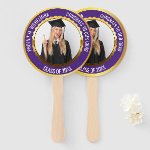 Purple Congrats To Our Grad Photo Class of 2025 Hand Fan