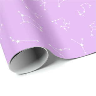 Purple Constellation Star Birthday Wrapping Paper