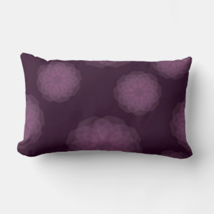 Purple, cool, trendy modern simple floral abstract lumbar pillow