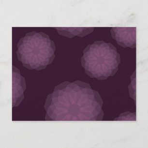 Purple, cool, trendy modern simple floral abstract postcard