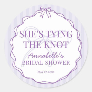Purple Coquette Bow Pastel Bridal Shower Seal