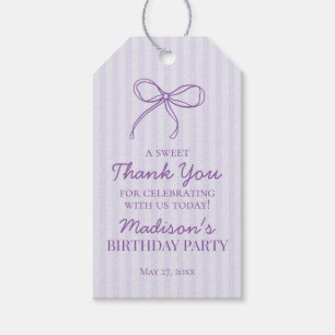 Purple Coquette Bow Pastel Lavender Birthday Favou Gift Tags