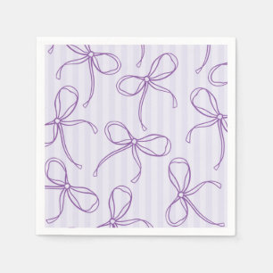 Purple Coquette Bow Pastel Lavender Table Decor Napkin