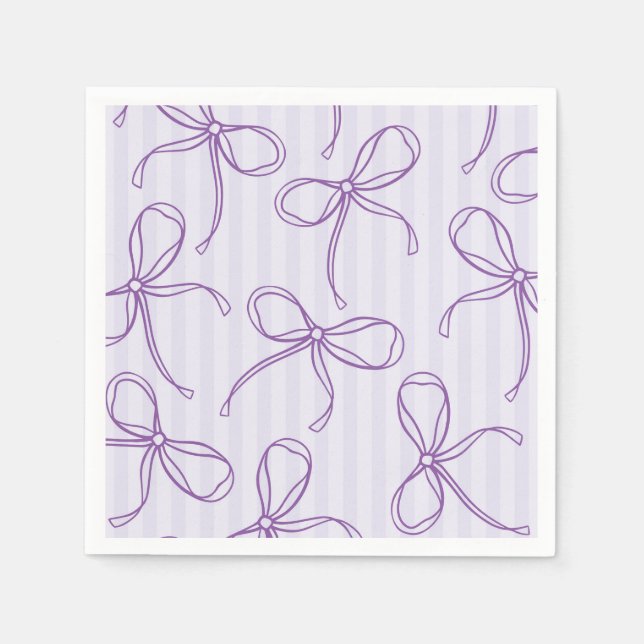 Purple Coquette Bow Pastel Lavender Table Decor Napkin (Front)
