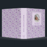 Purple Coquette Bows Baby Photo Album Binder<br><div class="desc">Cute and coquette binder featuring hand drawn pattern of purple bows and hearts. Perfect for a baby girl's photo album.</div>