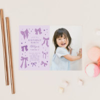Purple Coquette Bows Birthday Party Photo