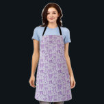 Purple Coquette Bows Hearts Girly Apron<br><div class="desc">Whimsical and coquette apron featuring hand drawn illustration of purple bows and hearts.</div>