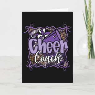 Purple Coquette Cheer Coach Cheerleading Pom Megap Card
