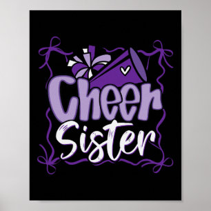 Purple Coquette Pom Poms Bow Cheer Sister Cheerlea Poster