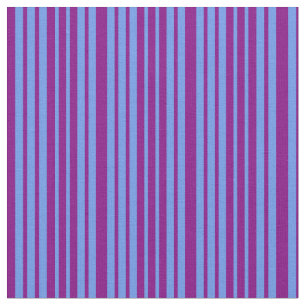 Purple & Cornflower Blue Lined/Striped Pattern Fabric