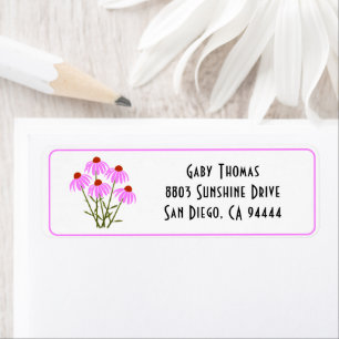 Purple Cornflowers Return Address Labels