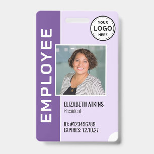 Purple Corporate Logo Employee Photo Badge
