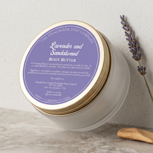 Purple Cosmetics Jar Label w Ingredients (Creator Uploaded)