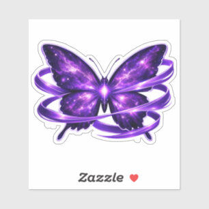 Purple Cosmic Butterfly Die-Cut Sticker