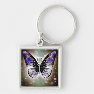 Purple Cosmic Butterfly Keychain