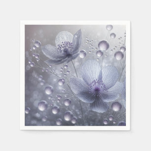 Purple Cosmos and Dew Drops Napkin
