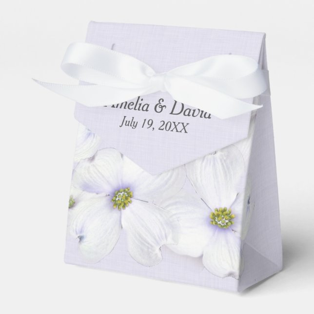 Purple Cosmos Wedding Flowers Favor Box (Front Side)