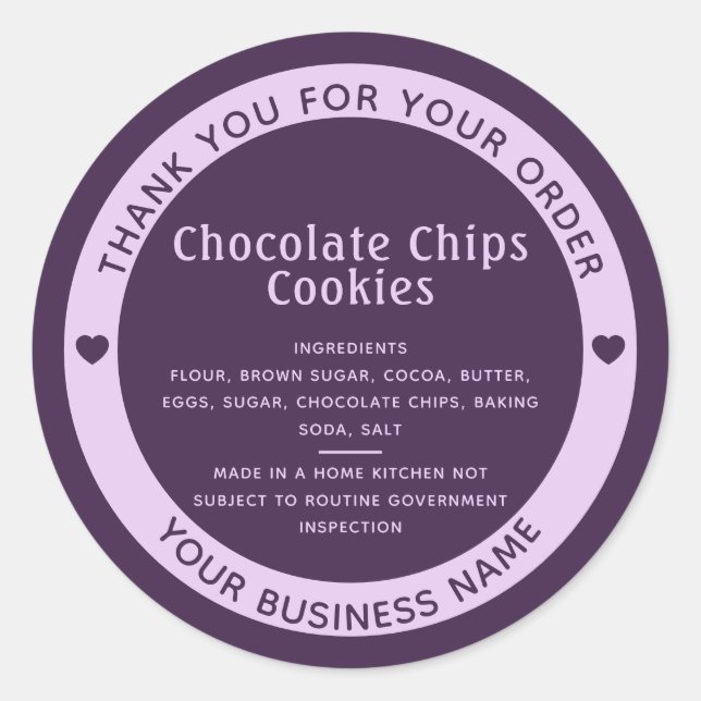 Purple Cottage Law Ingredient Cookie Sticker (Front)