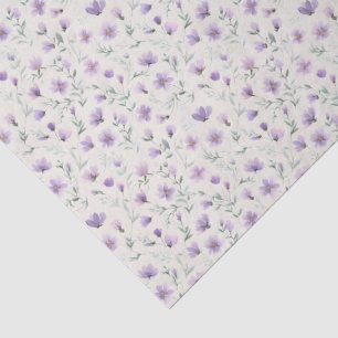 Purple Cottagecore Wildflowers Botanical Print  Tissue Paper