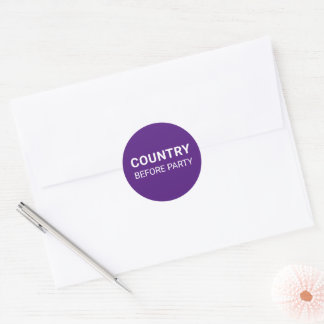 Purple Country Before Party Political Classic Round Sticker