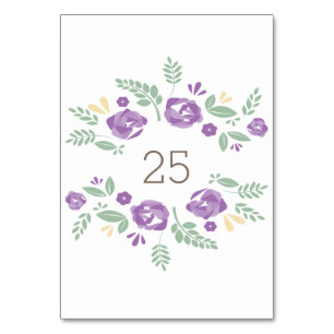 Purple Country Floral Table Card