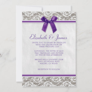 Purple Country Lace Wedding Invitations