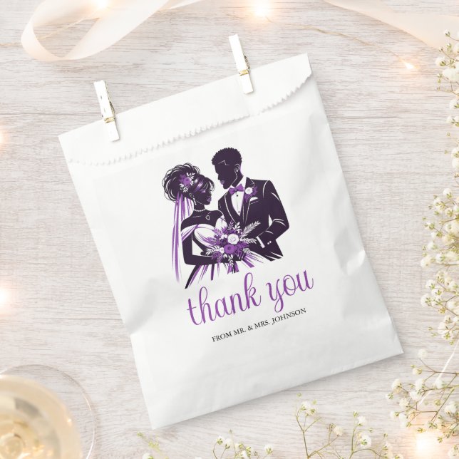 Purple Couple Favour Bag (Clipped)