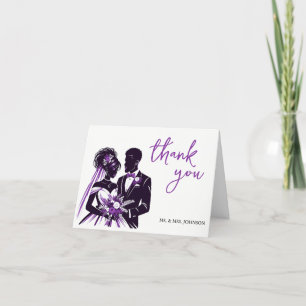 Purple Couple Thank You Note Card